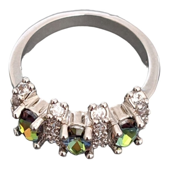 💍NEW & BEAUTIFUL💍 Mystic Topaz Silver Ring‎ Size 9 - Picture 1 of 7